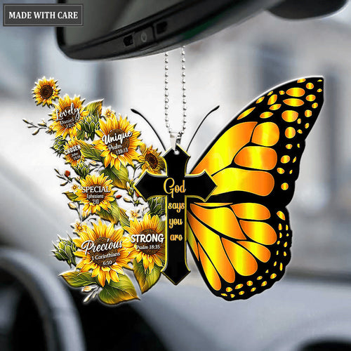 Butterfly Cross God Says You Are Ornament