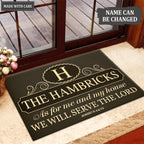 Printfamily L200 Vintage Monogram Collection As For My House Personalized Doormat