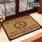 Printfamily L201 Vintage Monogram Collection As For My House Personalized Doormat