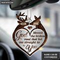Printfamily M38 Deer Couple God Blessed Personalized Ornament