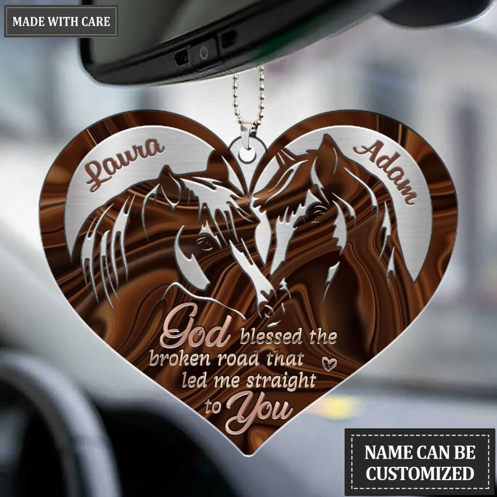 Printfamily M40 Horse Couple God Blessed Personalized Ornament