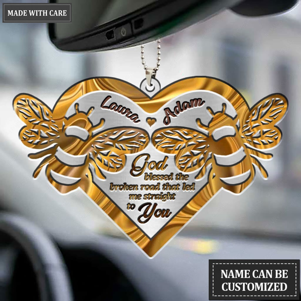 Luvingrace M43 Bee Couple God Blessed Personalized Ornament