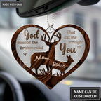 Printfamily M44 Deer Couple God Blessed Personalized Ornament