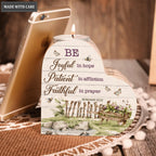 Green Garden Wooden Fence Be Joyful In Hope Candle Holder