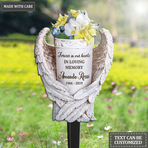 Angel Wings Memorial Vase Personalized Plaque