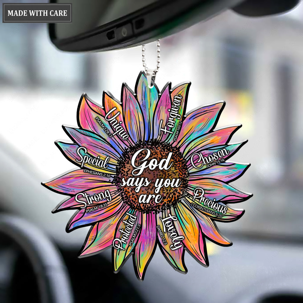 Colorful Oil Sunflower Gods Say You Are Ornament