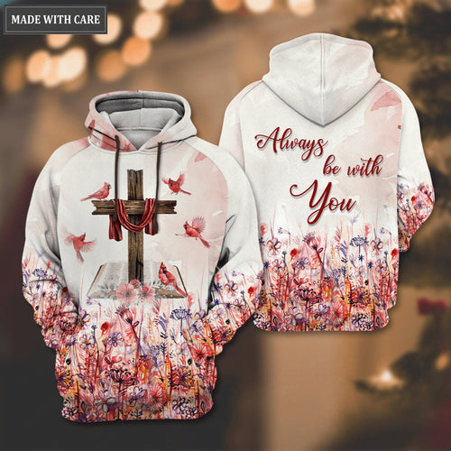 Christmas Cardinal Cross Always Be With You Hoodie