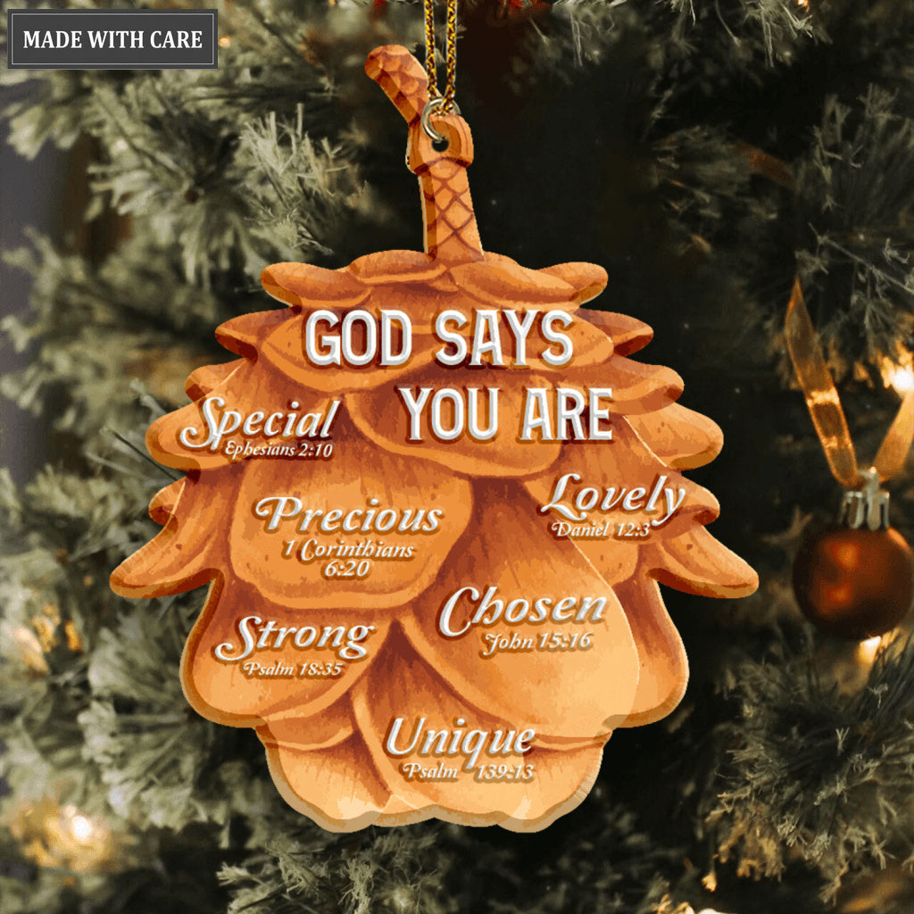 Dry Pinecone God Says You Are Ornament