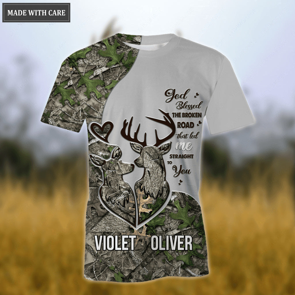 Personalized Buck And Doe Camo God Blessed Zipper Hoodie