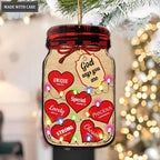 Bottle With Hearts God Says You Are Wooden Ornament