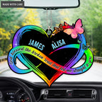 Colorful Infinity God Blessed Personalized Couple Heart Ornament
