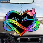 Colorful Infinity God Blessed Personalized Couple Heart Ornament