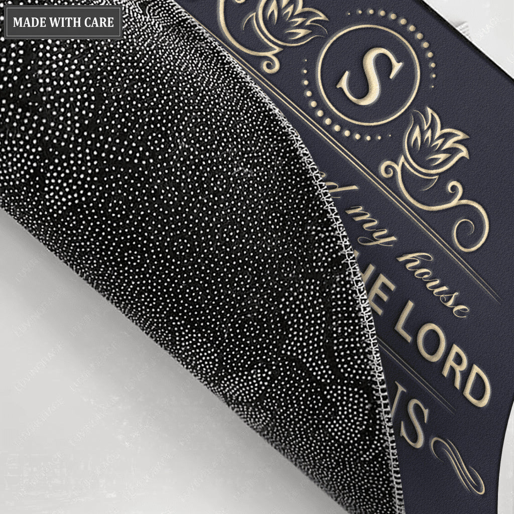 Elegant Line Serve The Lord Personalized Doormat