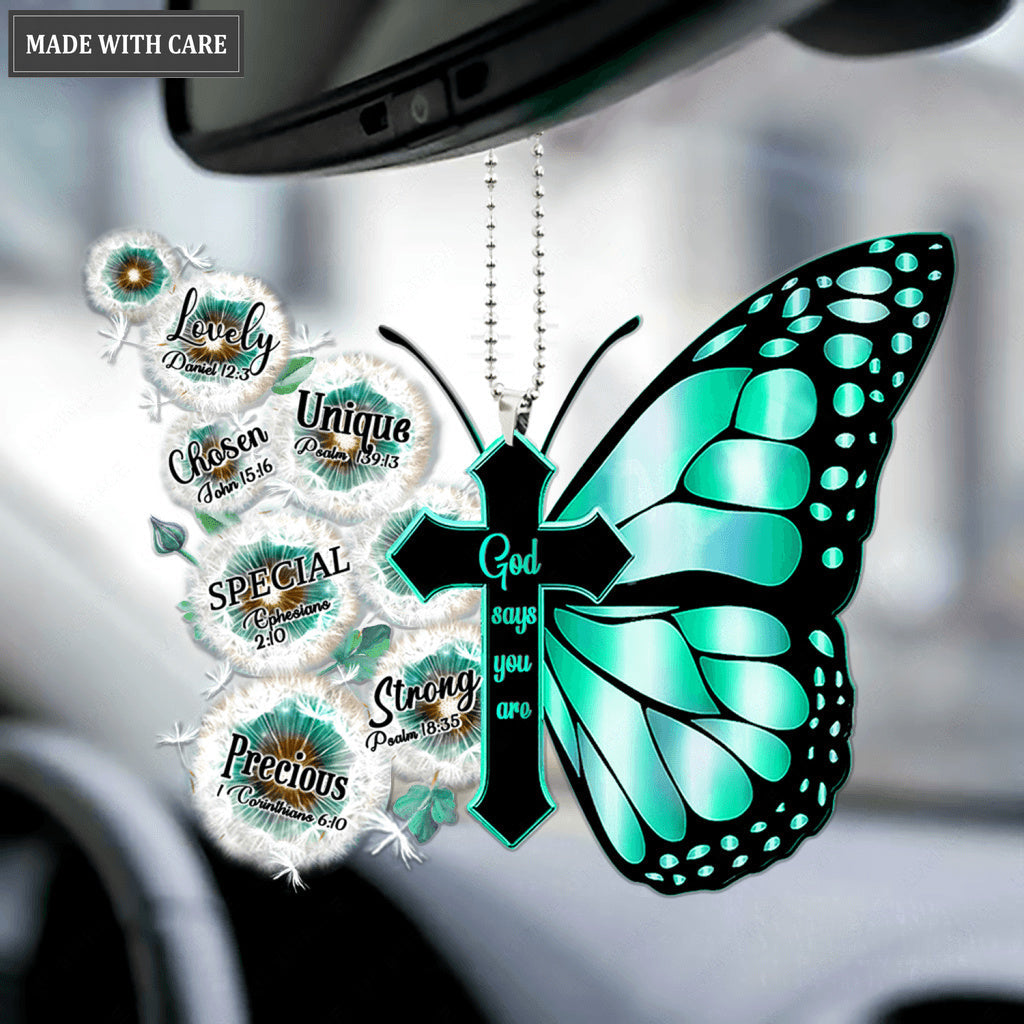 Half Dandelion Half Butterfly God Says You Are Ornament