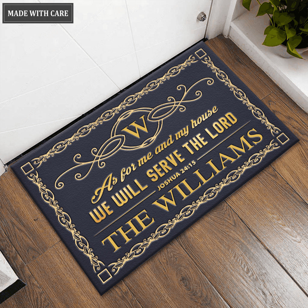 Monogram Premium Design Serve The Lord Personalized Doormat