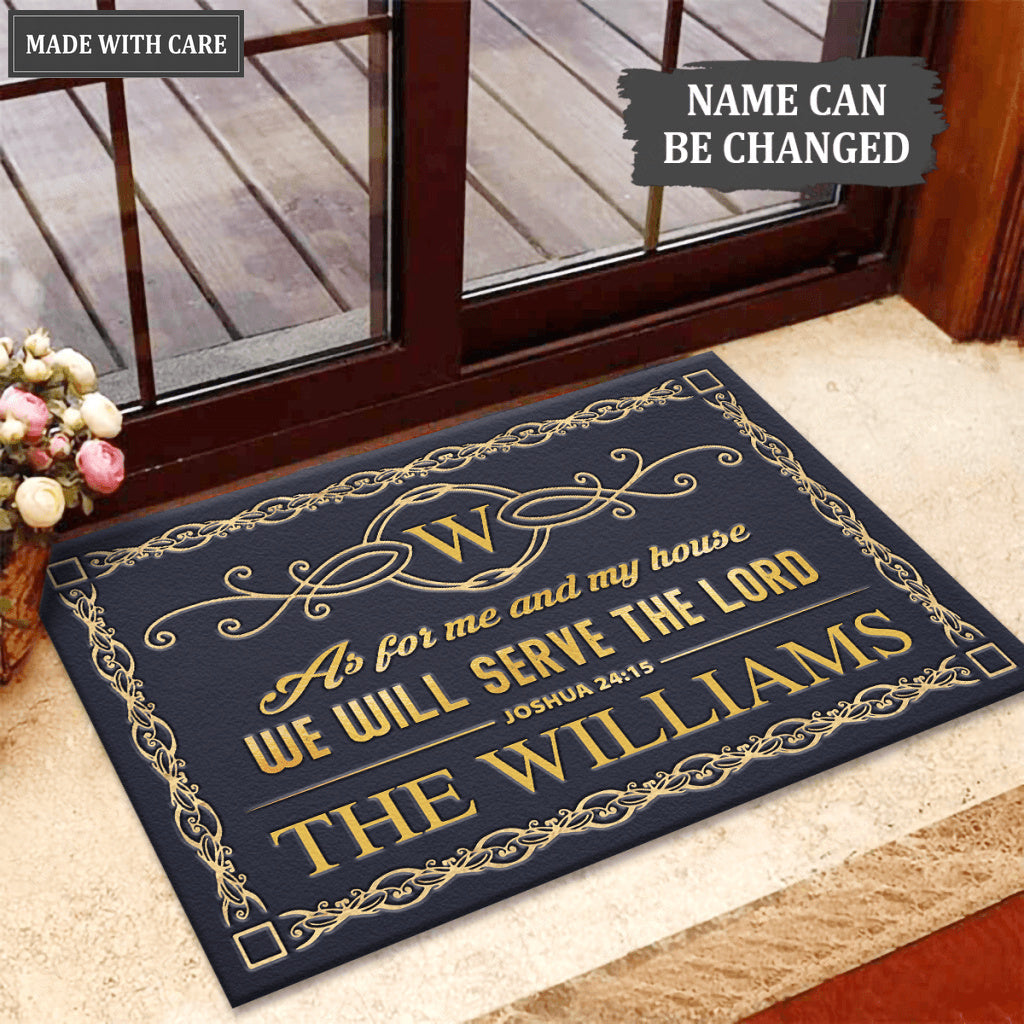 Monogram Premium Design Serve The Lord Personalized Doormat