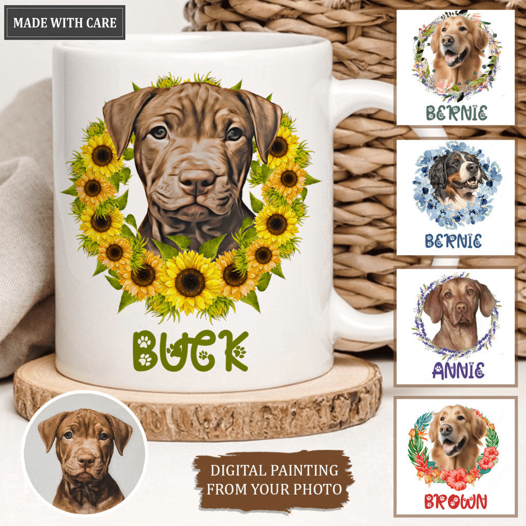 Colored Pencil Pet Portraits Pet Mug From Photo - Personalized Custom Mug