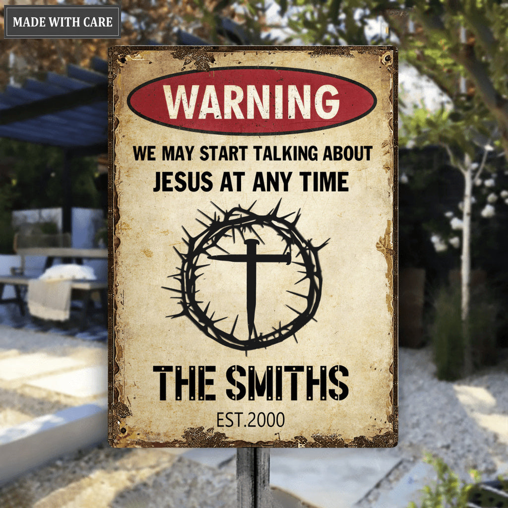 Personalized Talk About Jesus Metal Sign