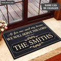 Printfamily L207 Vintage Monogram Collection As For My House Personalized Doormat