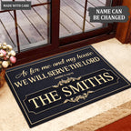 Printfamily L207 Vintage Monogram Collection As For My House Personalized Doormat