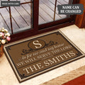 Luvingrace L208 Vintage Monogram Collection As For My House Personalized Doormat
