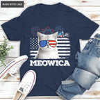 Retro Meowica Cat - Personalized Custom Unisex T-Shirt