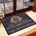 Printfamily L209 Vintage Monogram Collection As For My House Personalized Doormat