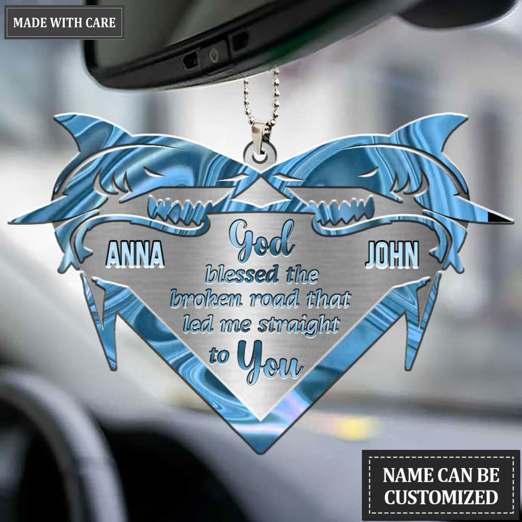 Luvingrace M52 Shark Couple God Blessed Personalized Ornament
