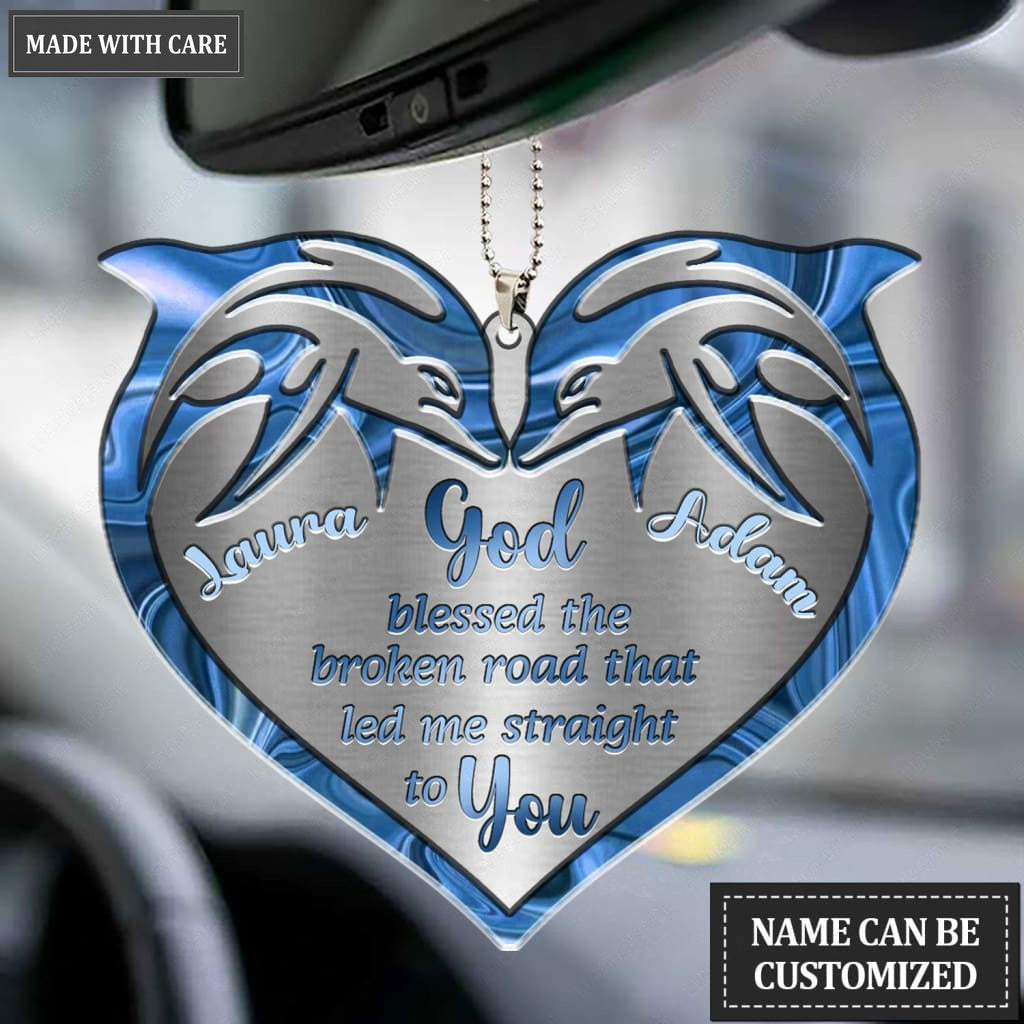 Luvingrace M57 Dolphin Couple God Blessed Personalized Ornament