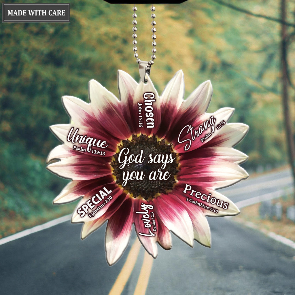 Cherry Rose Sunflower God says you are Ornament