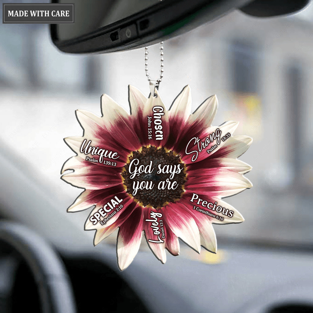 Cherry Rose Sunflower God says you are Ornament