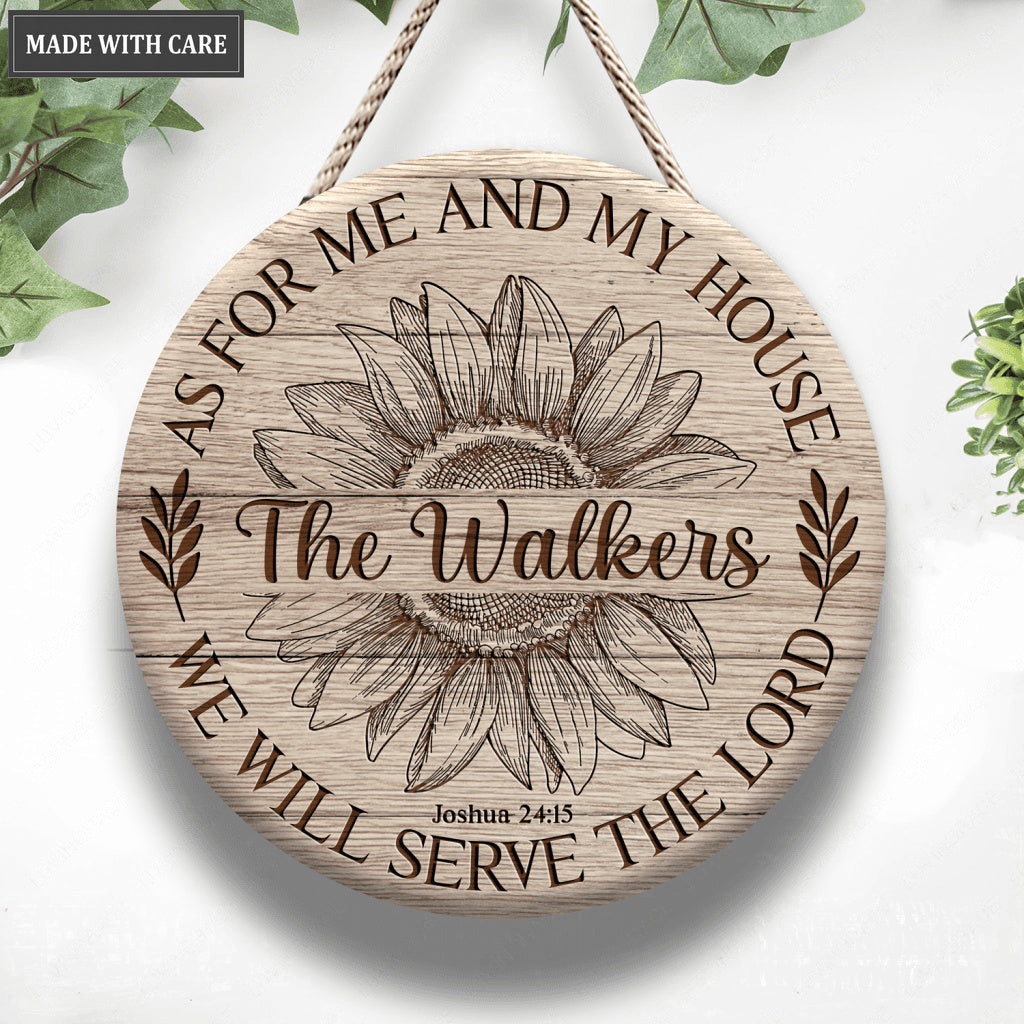 Sunflower As For Us Personalized Circle Sign
