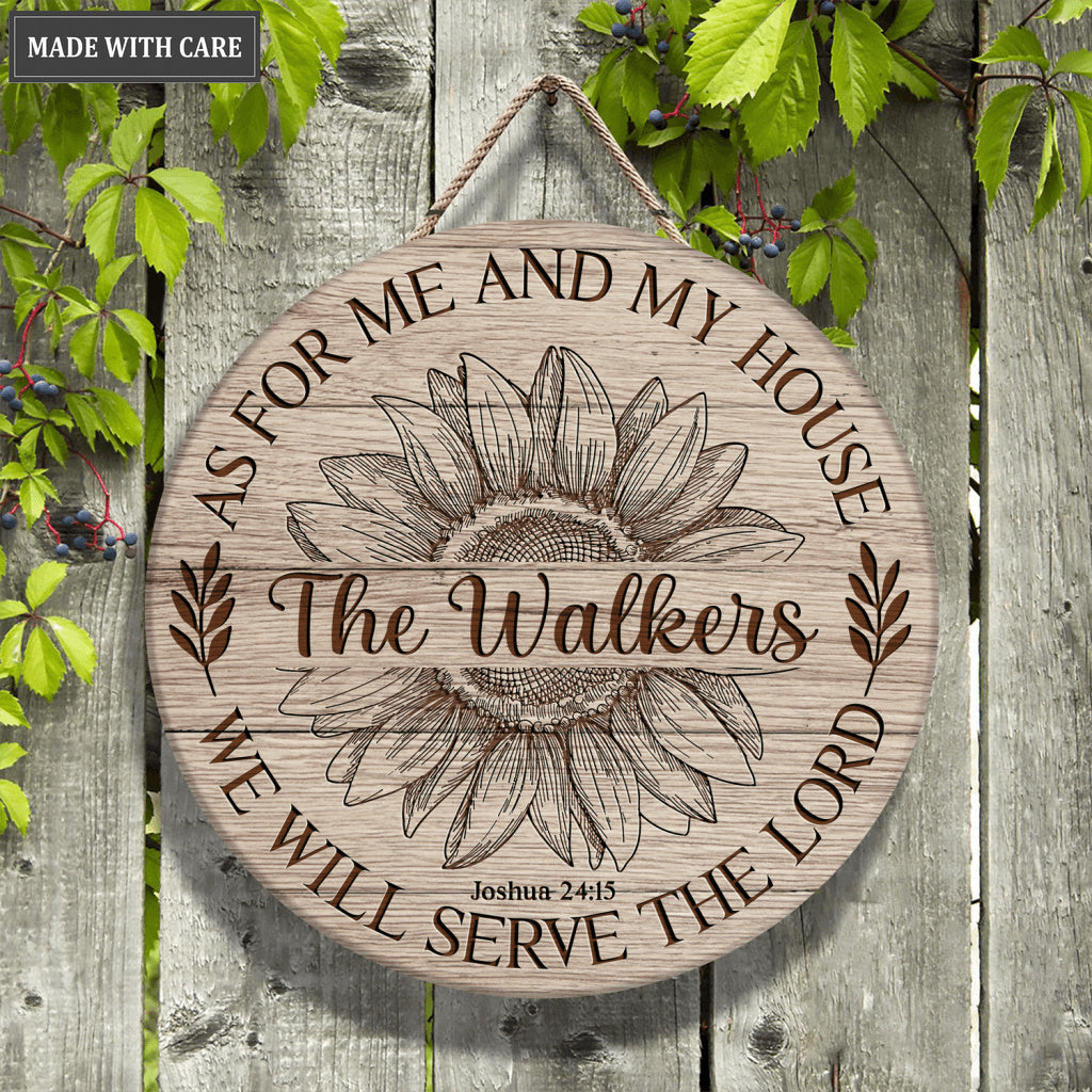 Sunflower As For Us Personalized Circle Sign