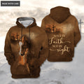 Cross Horse Walk By Faith Not By Sight Hoodie