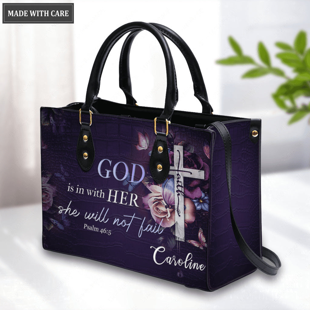 Luvingrace L186 Flowers Butterfly God Is In With Her Personalized Custom Handbag