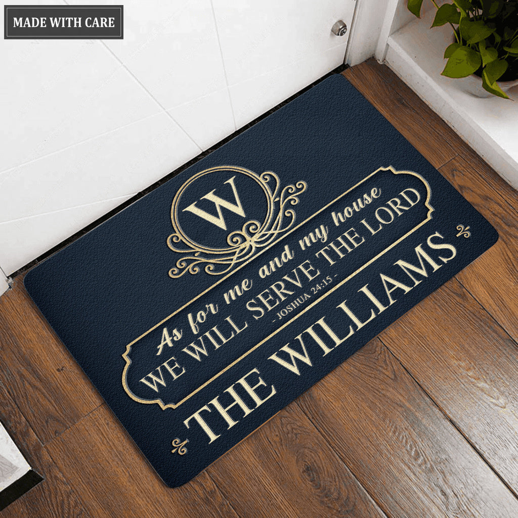 Luvingrace L187 Vintage Monogram Collection As For My House Personalized Doormat
