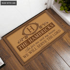 Printfamily L188 Vintage Monogram Collection As For My House Personalized Doormat