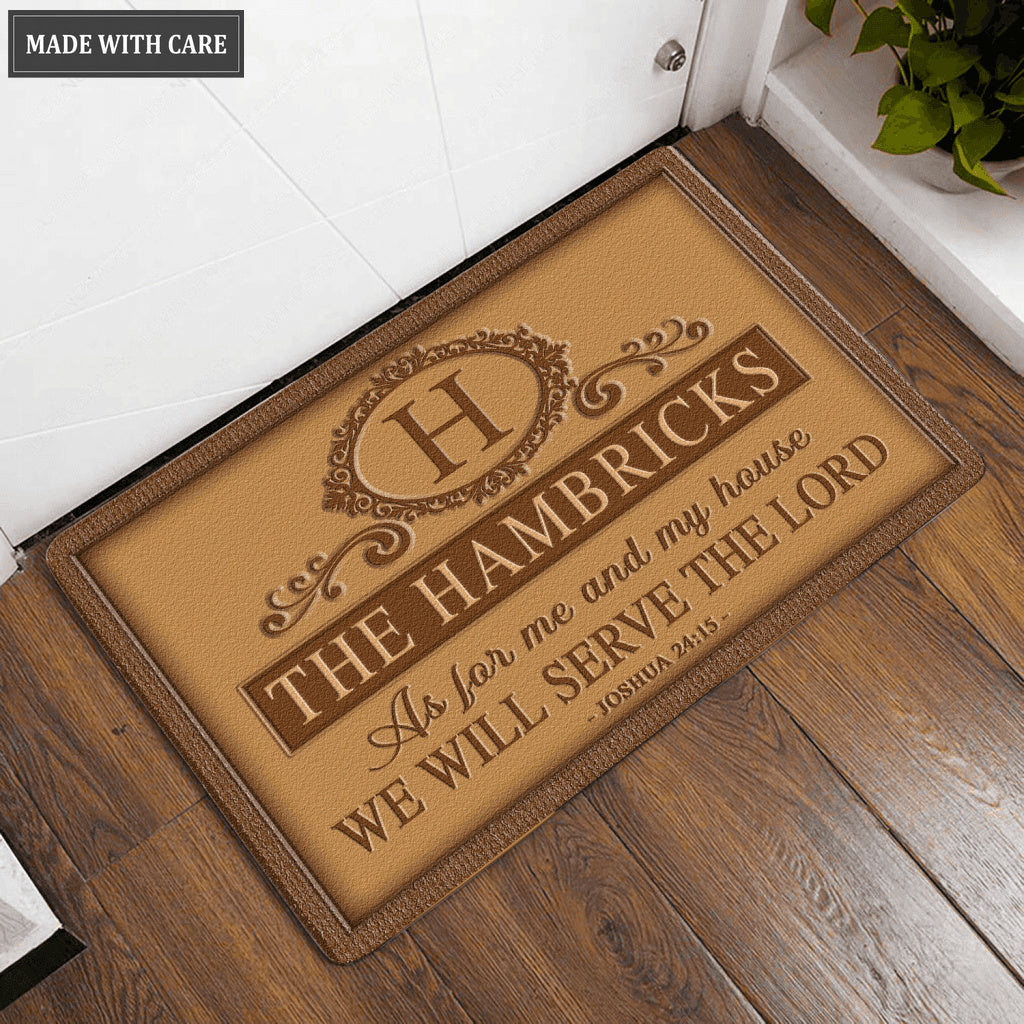 Luvingrace L188 Vintage Monogram Collection As For My House Personalized Doormat
