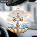 Cross In Seashell Ornament