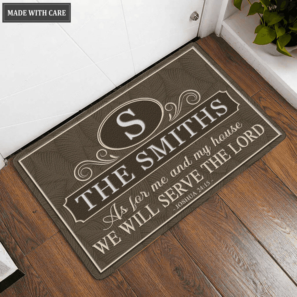 Luvingrace L189 Royal Monogram Collection As For My House Personalized Doormat