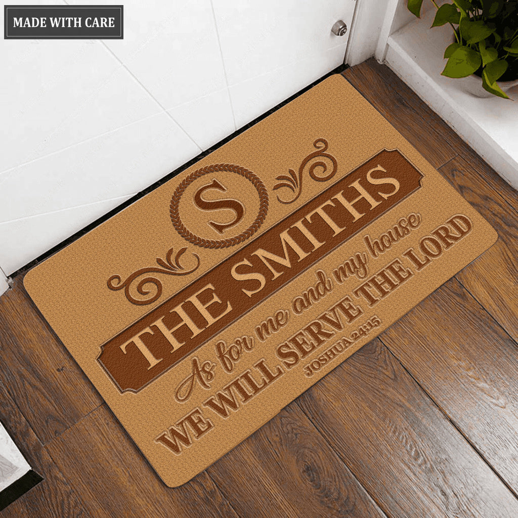 Luvingrace L190 Vintage Monogram Collection As For My House Personalized Doormat