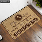 Printfamily L191 Vintage Monogram Collection As For My House Personalized Doormat