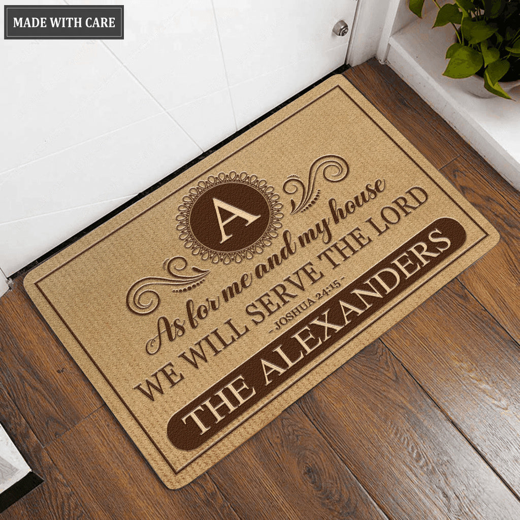 Luvingrace L191 Vintage Monogram Collection As For My House Personalized Doormat