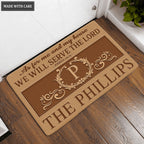 Printfamily L192 Vintage Monogram Collection As For My House Personalized Doormat