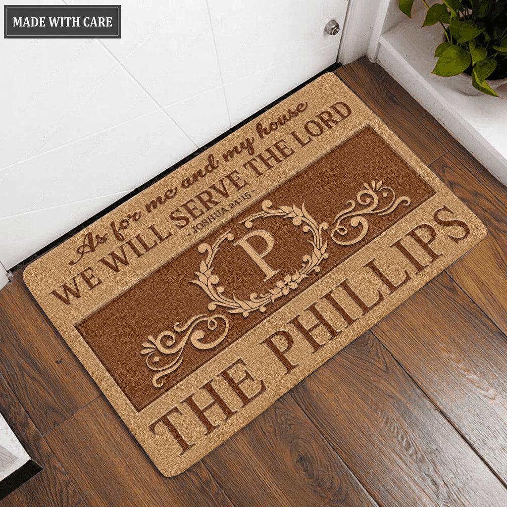 Luvingrace L192 Vintage Monogram Collection As For My House Personalized Doormat