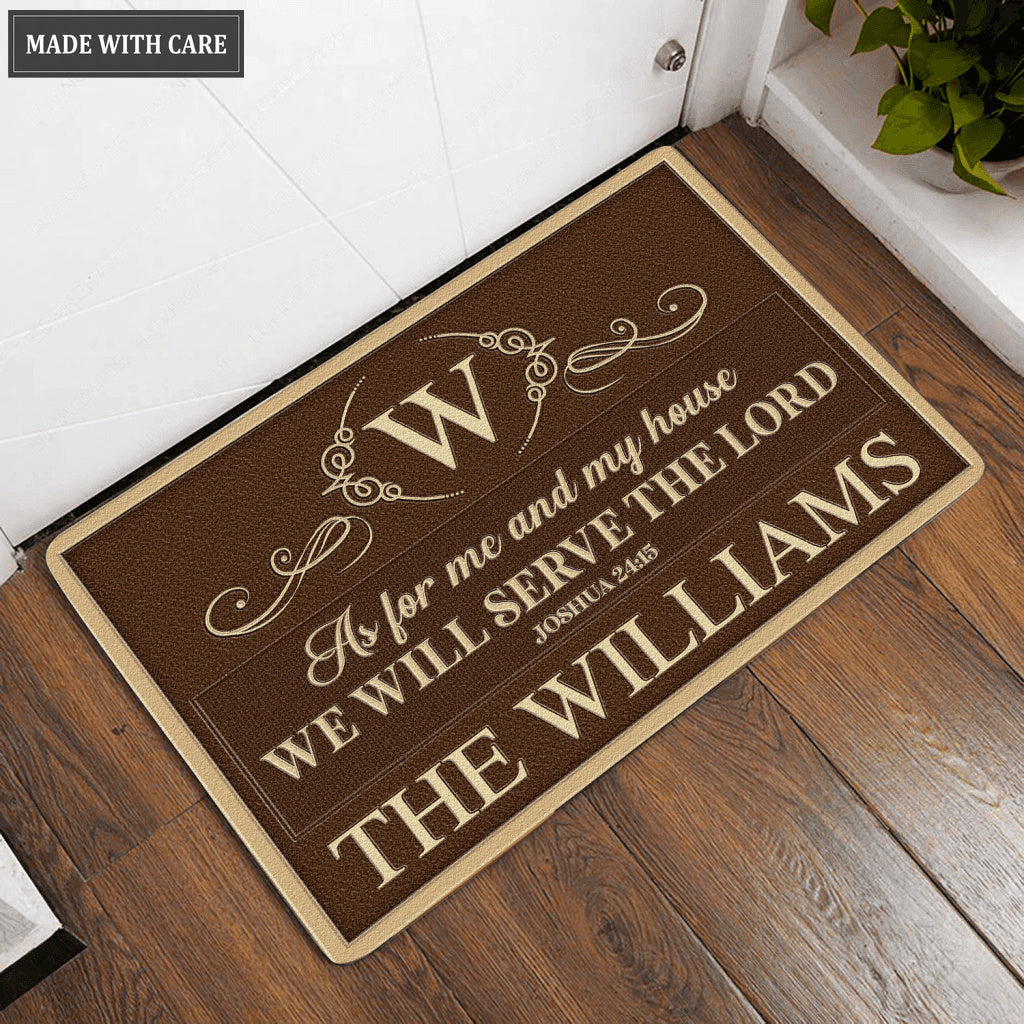Luvingrace L193 Vintage Monogram Collection As For My House Personalized Doormat