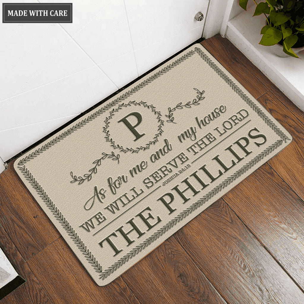 Luvingrace L194 Floral Monogram Collection As For My House Personalized Doormat