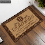 Printfamily L195 Vintage Monogram Collection As For My House Personalized Doormat