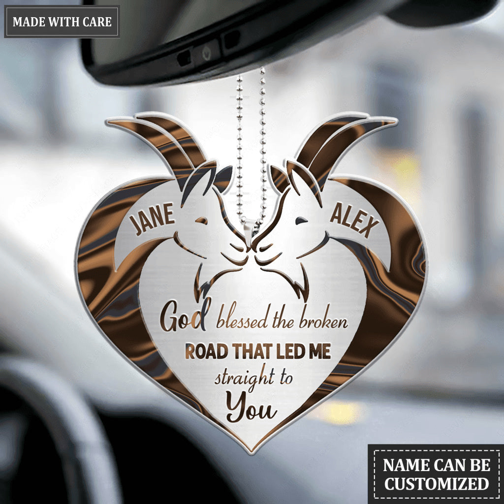 Goat Couple God Blessed Personalized Ornament