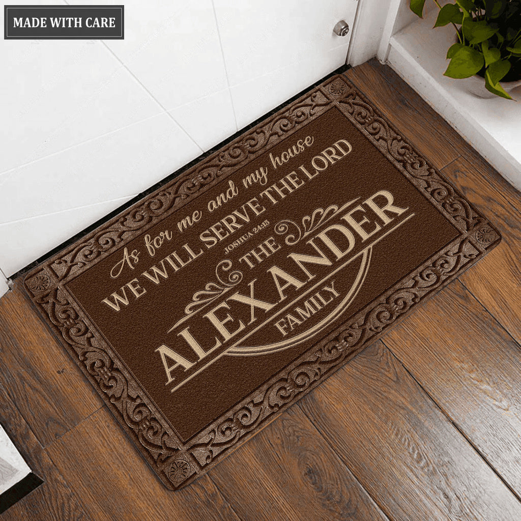 Luvingrace L196 Vintage Monogram Collection As For My House Personalized Doormat